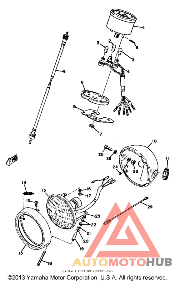 Headlight - speedometer