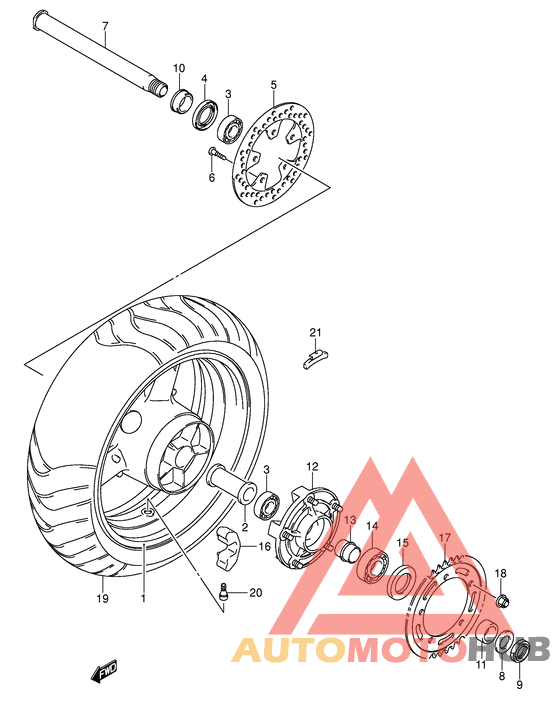 Rear wheel complete assy
