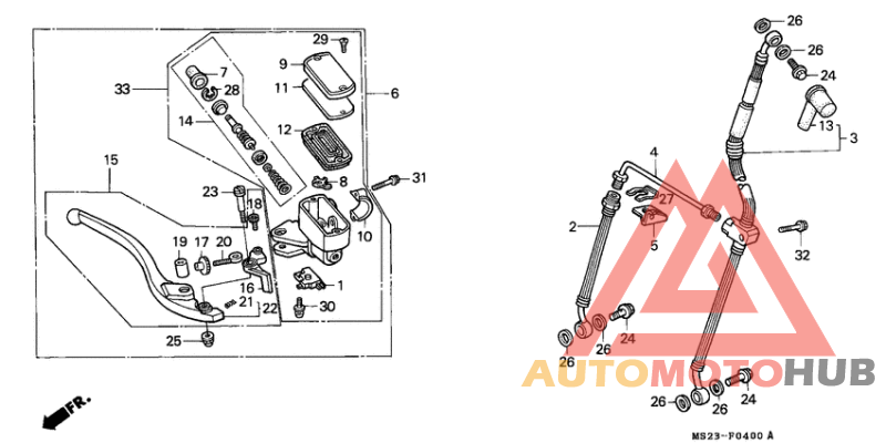 Fr. brake master cylinder