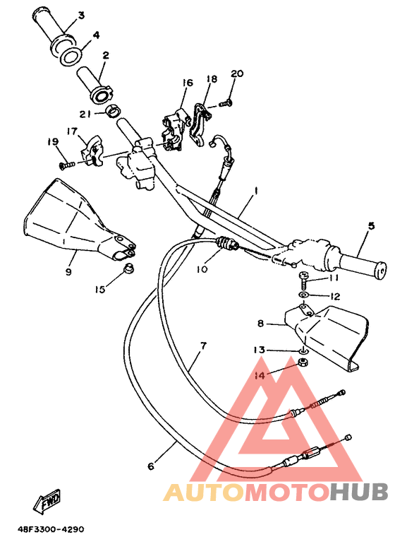 Steering handle. cable