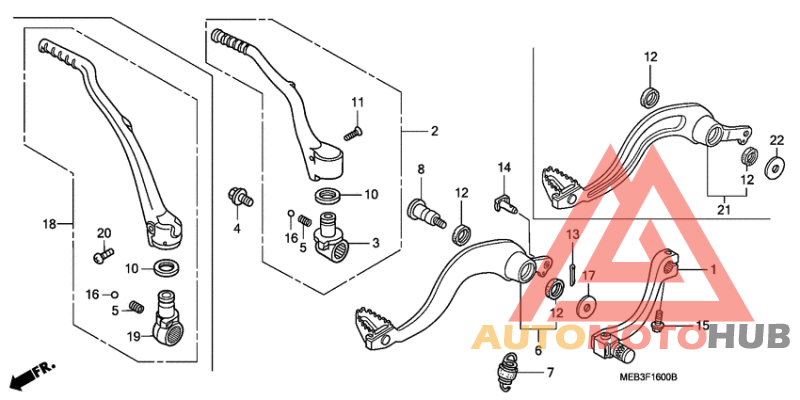Pedal/kick starter arm