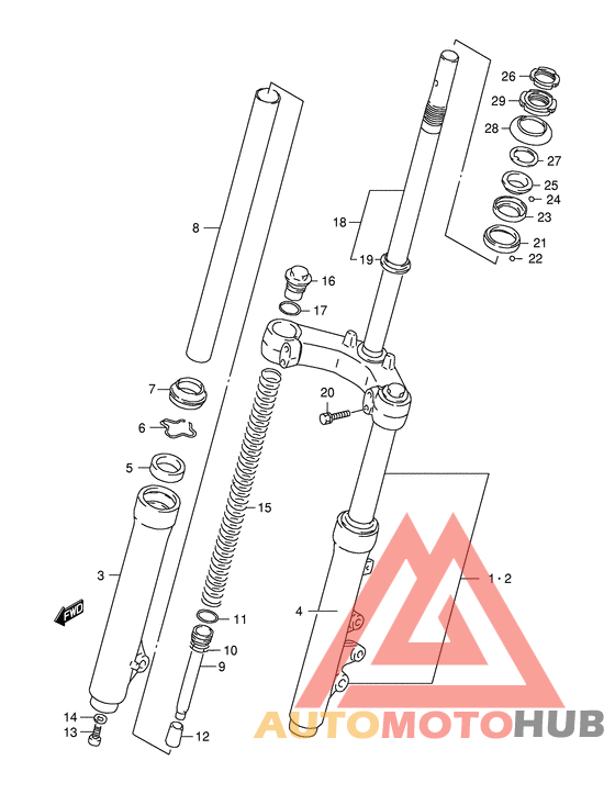 Вилка передней оси