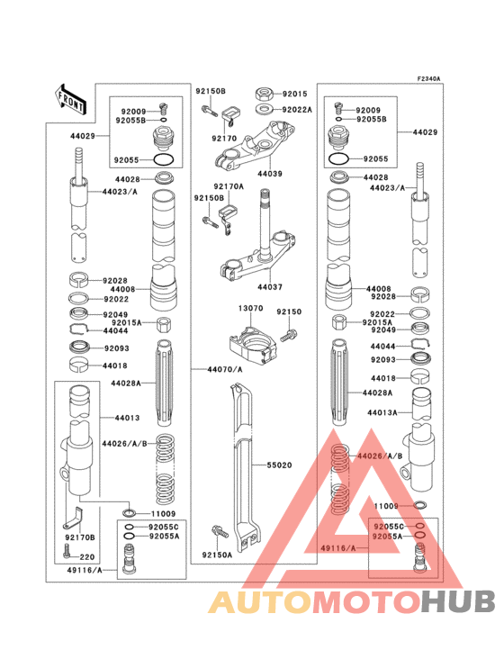 Front fork(1/2)(kx80-t2/t3)