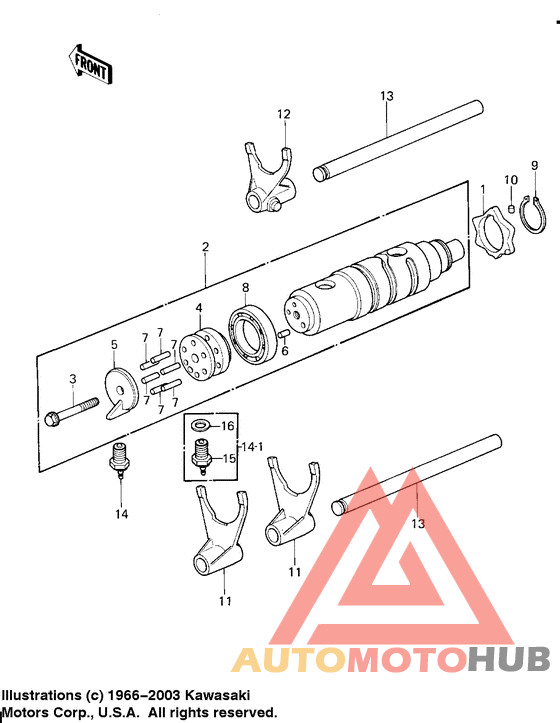 Gear change drum & forks