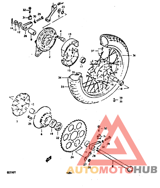 Rear wheel complete assy