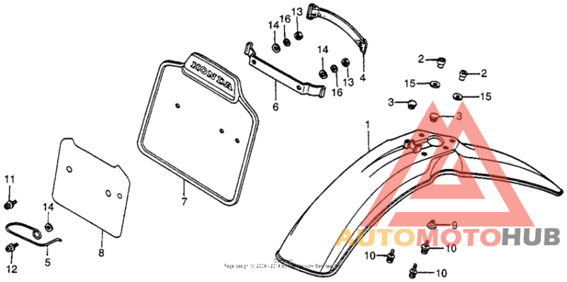 Front fender + front numberplate 82