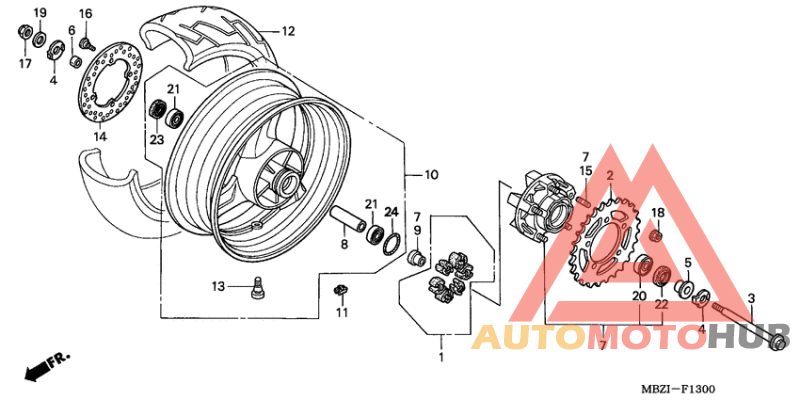Rear wheel complete assy