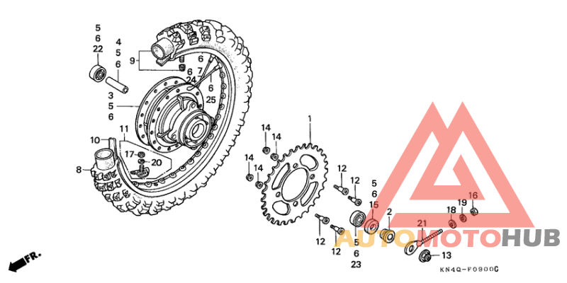 Rear wheel complete assy