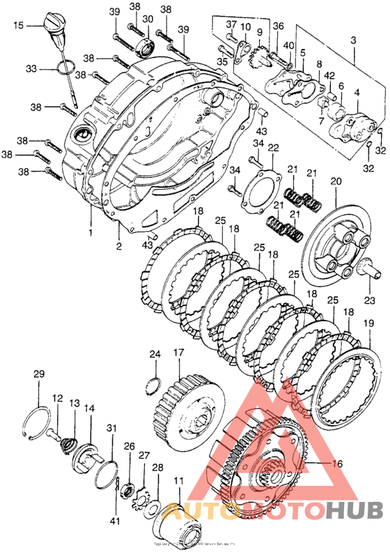 Right crankcase cover + clutch