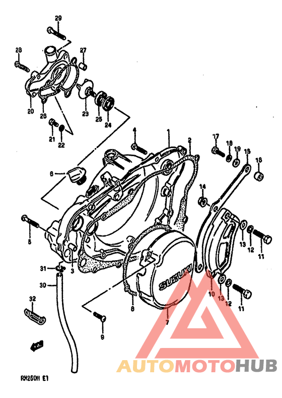 Crankcase cover-water pump