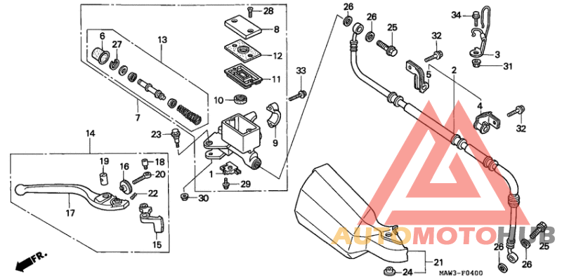 Fr. brake master cylinder