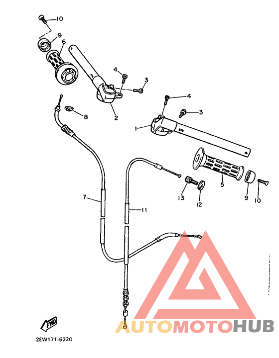 Steering handle. cable