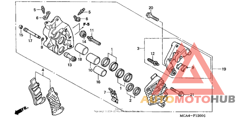 Right front brake caliper (gl1800)