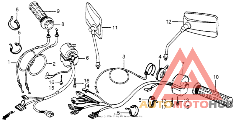 Control levers + switches + cables