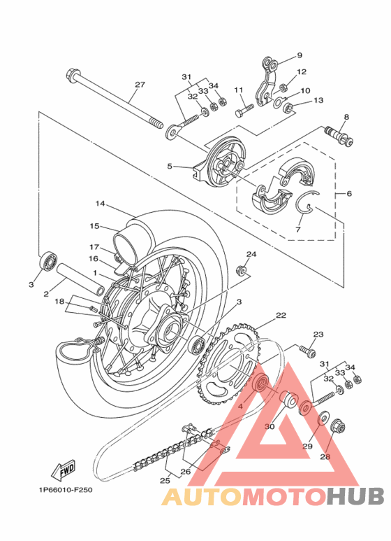 Rear wheel complete assy