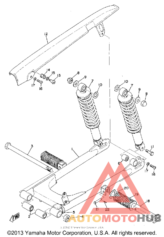 Rear arm rear cushion chain case