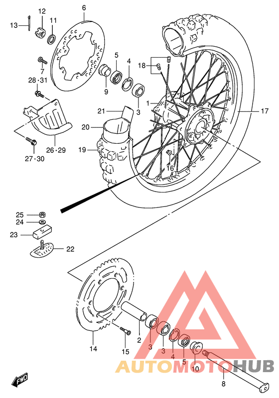 Rear wheel complete assy