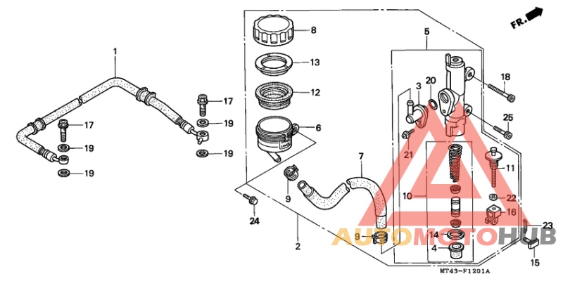 Rr. brake master cylinder