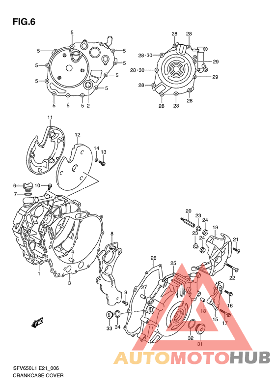 Crankcase cover ass`y  (v