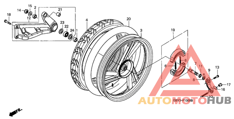 Rear wheel complete assy