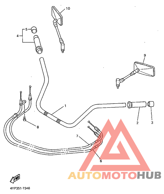 Steering handle. cable