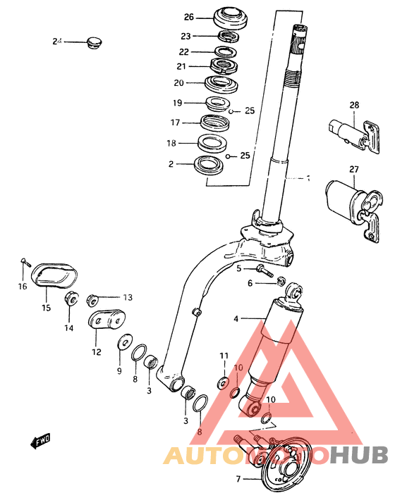 Вилка передней оси