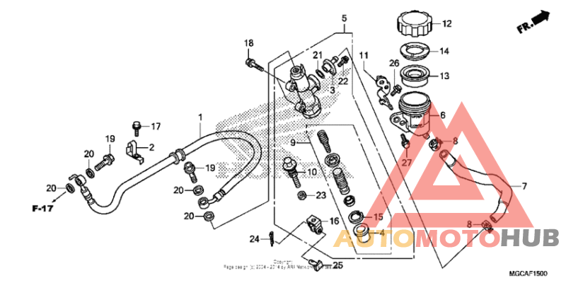 Rear brake master cylinder (1)