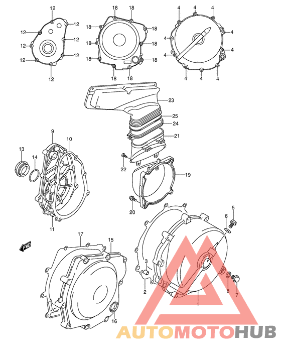Crankcase cover ass`y  (v