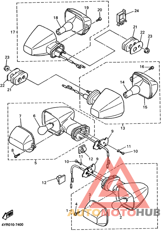 Rear flasher light assy
