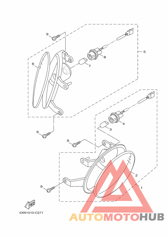 Rear flasher light assy
