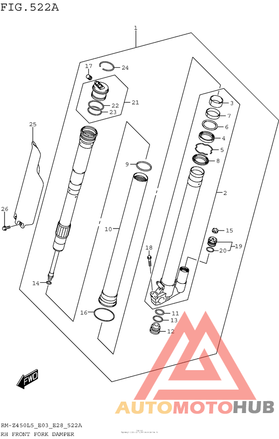 Rh Front Fork Damper (Rm-Z450L5 E03)
