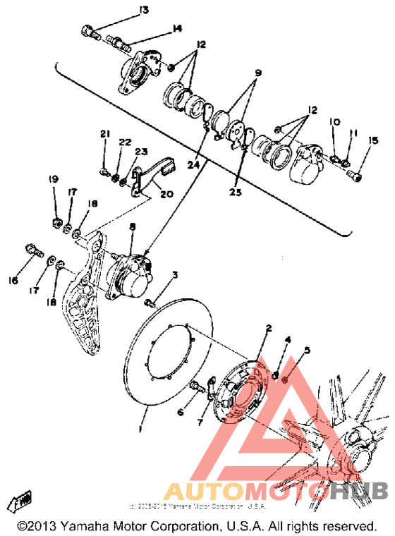 Rear disc brake caliper