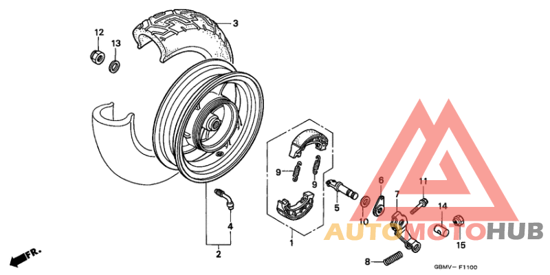 Rear wheel complete assy