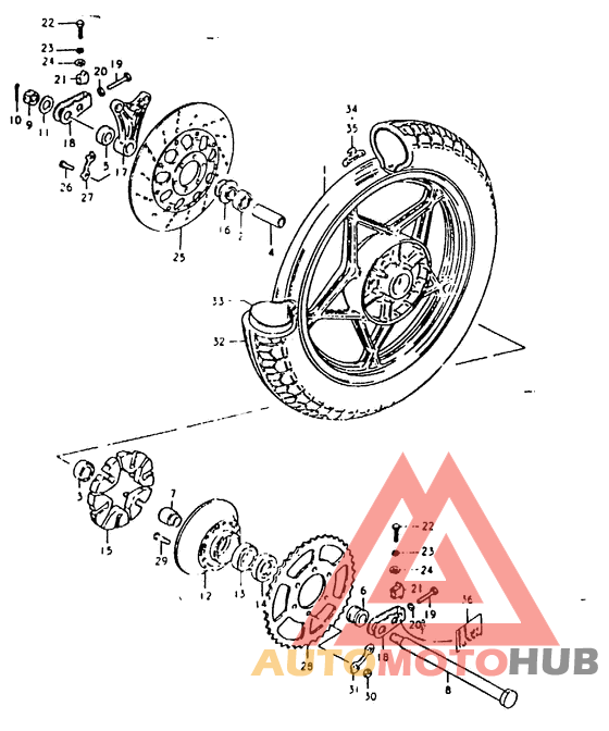 Rear wheel complete assy
