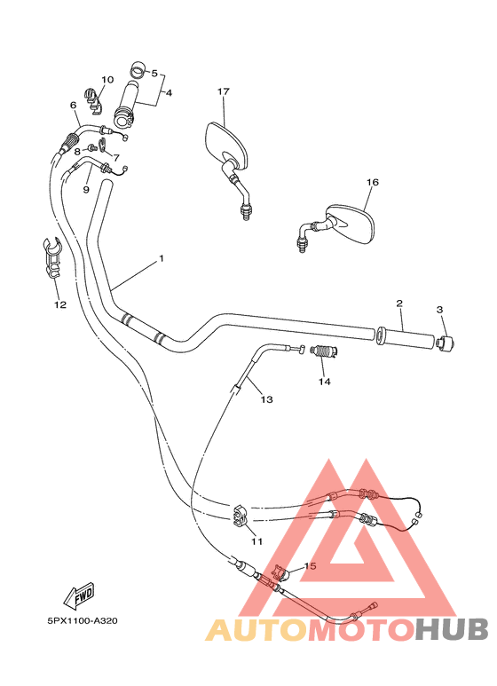 Steering handle & cable