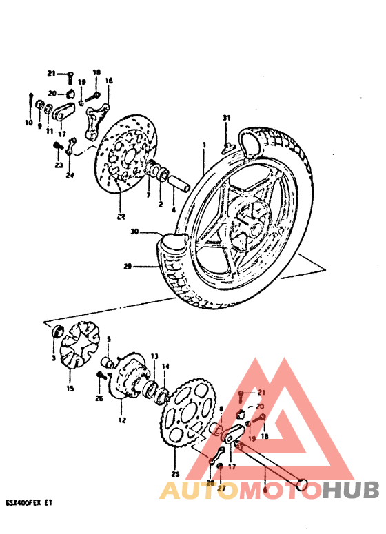 Rear wheel complete assy