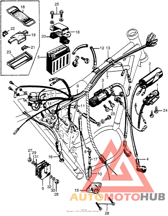 Wire harness + battery