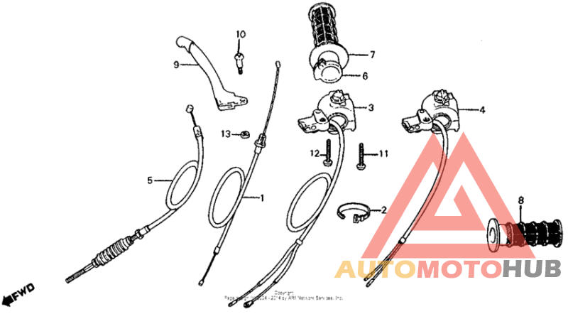 Control levers cables switches