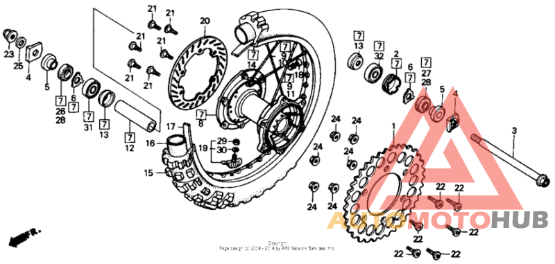 Rear wheel 87-89