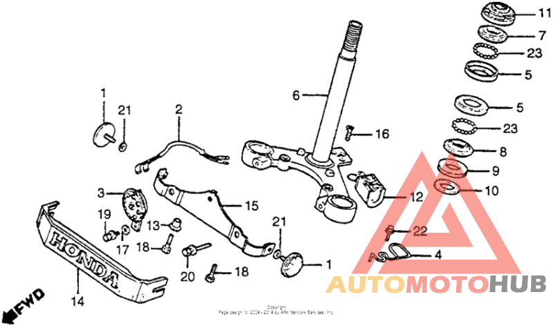 Steering stem + horn