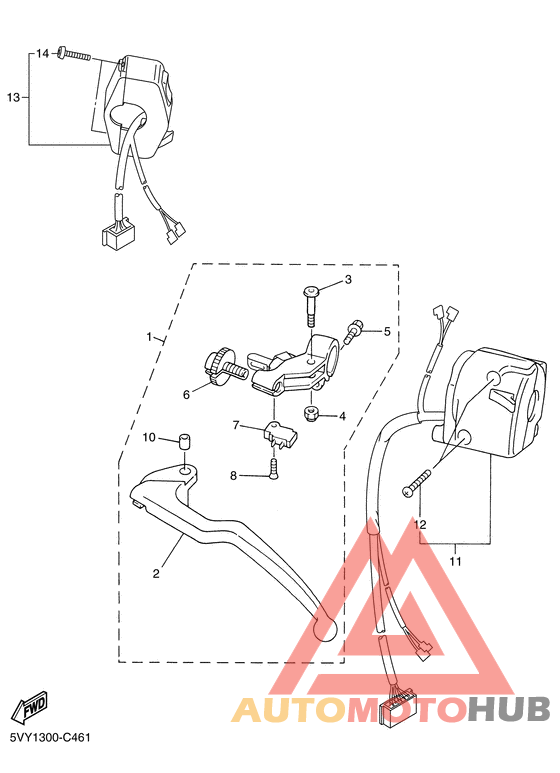 Handle switch. lever