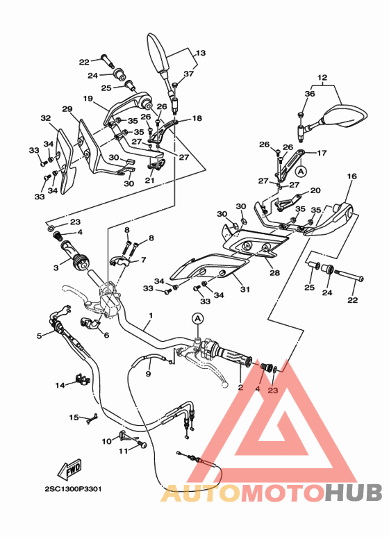 Steering handle & cable