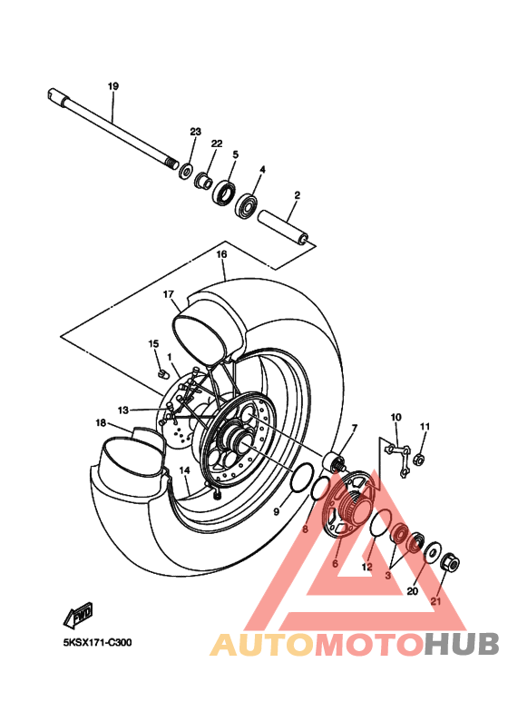 Rear wheel complete assy