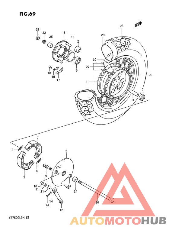 Rear wheel complete assy