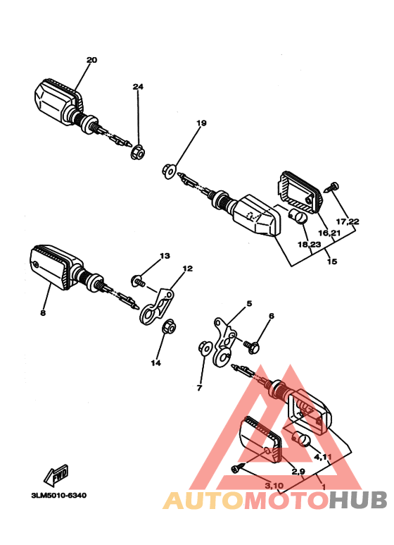 Rear flasher light assy