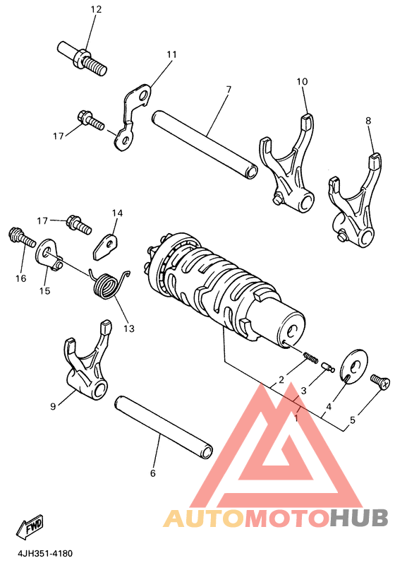 Shift cam. fork