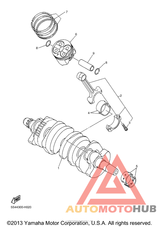 Коленчатый вал и Поршень