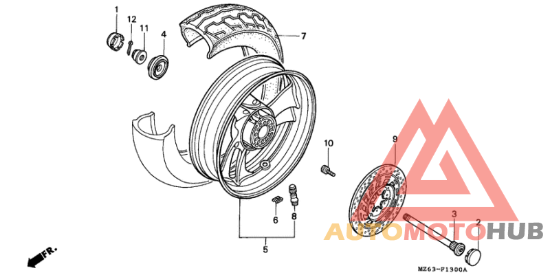 Rear wheel complete assy