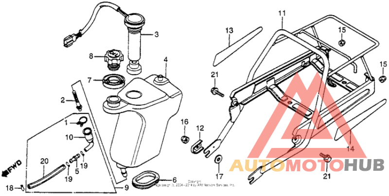 Oil tank + rear carrier