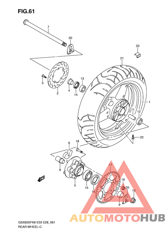 Rear wheel complete assy